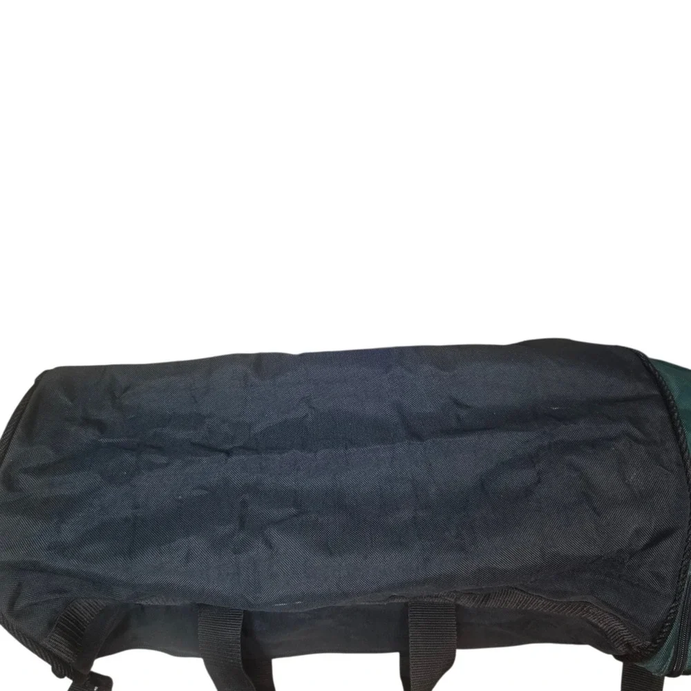 Vintage Reebok Green Black Barrel Duffle Gym Bag Detachable Shoulder Strap